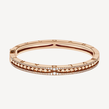 [Marins]ZERO 1 SPIRAL AND PAVED DIAMOND PINK GOLD BRACELET