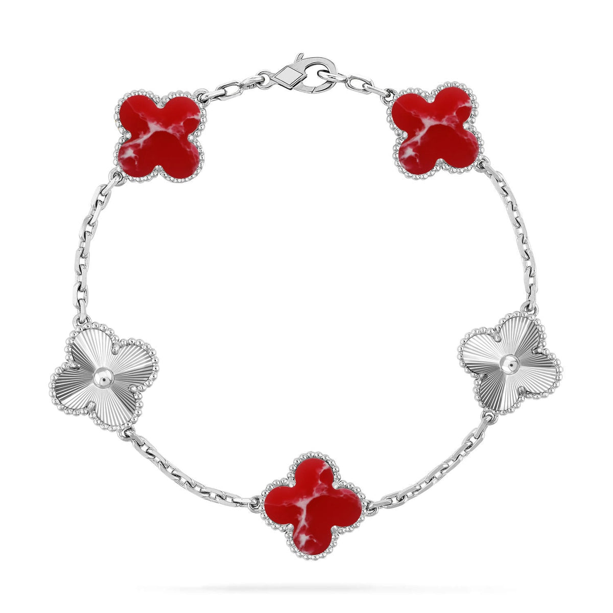 [Marins]CLOVER 5 MOTIF RED PATTERN BRACELET COLLECTION