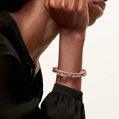 [Marins]HARDWEAR LARGE LINK PINK GOLD PAVED DIAMOND BRACELET
