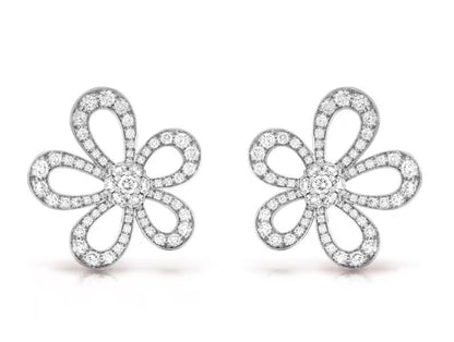 [Marins]FLOWERLACE EARRINGS FULL DIAMONDS