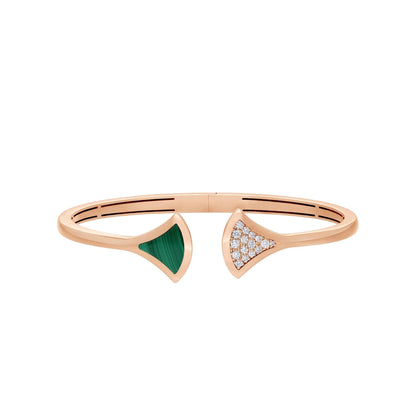 [Marins]DREAM BRACELET OPEN MALACHITE PINK GOLD