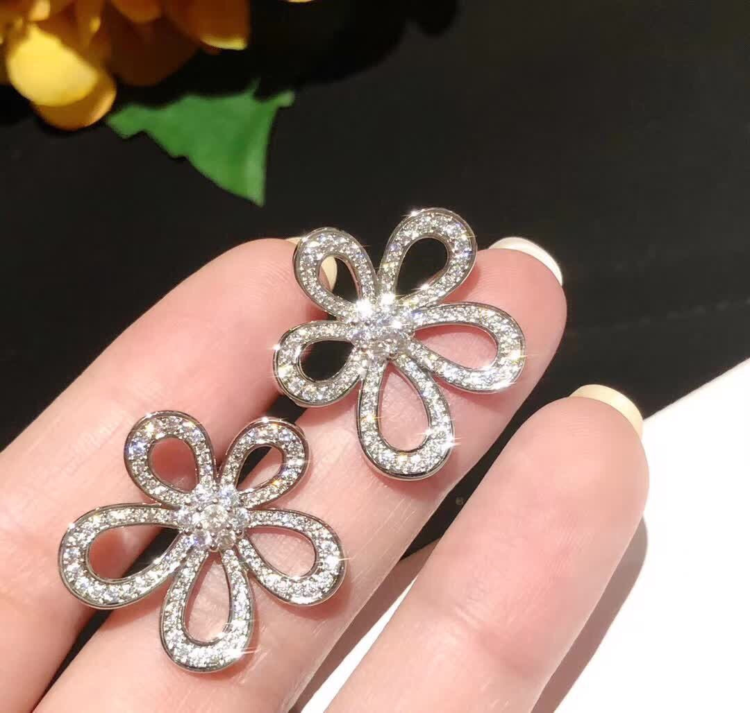 [Marins]FLOWERLACE EARRINGS FULL DIAMONDS