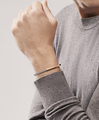 [Marins]LOCK BRACELET ROSE AND WHITE GOLD DIAMOND