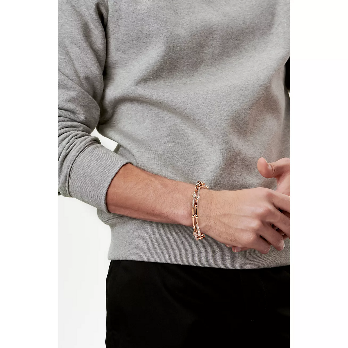 [Marins]HARDWEAR LARGE LINK PINK GOLD PAVED DIAMOND BRACELET