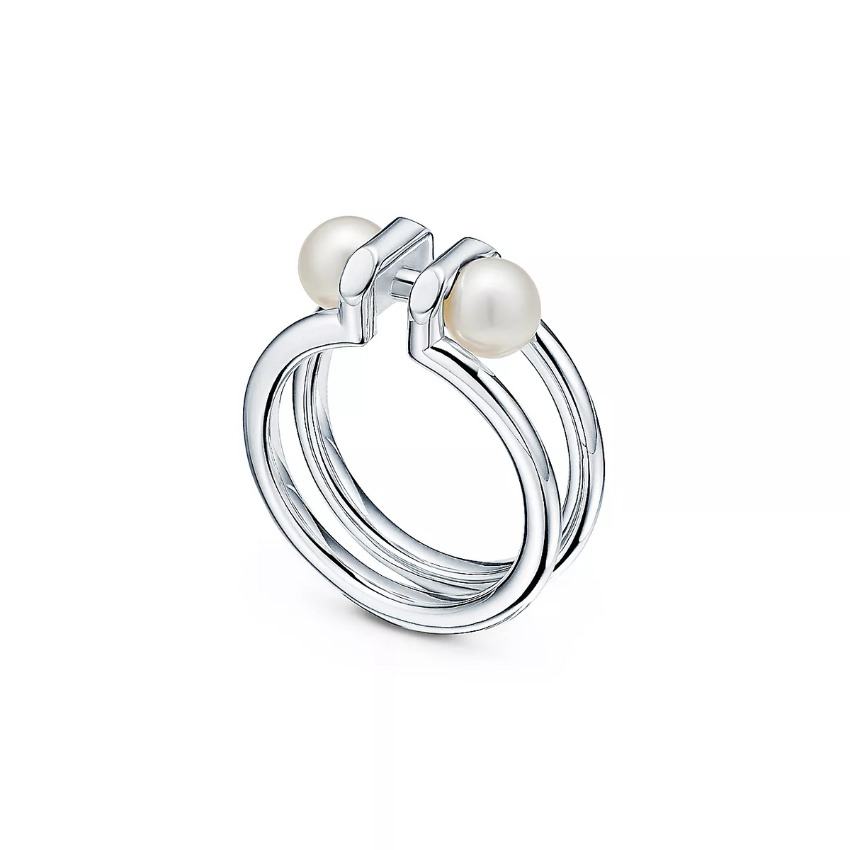 [Marins]DOUBLE PEARL SILVER RING