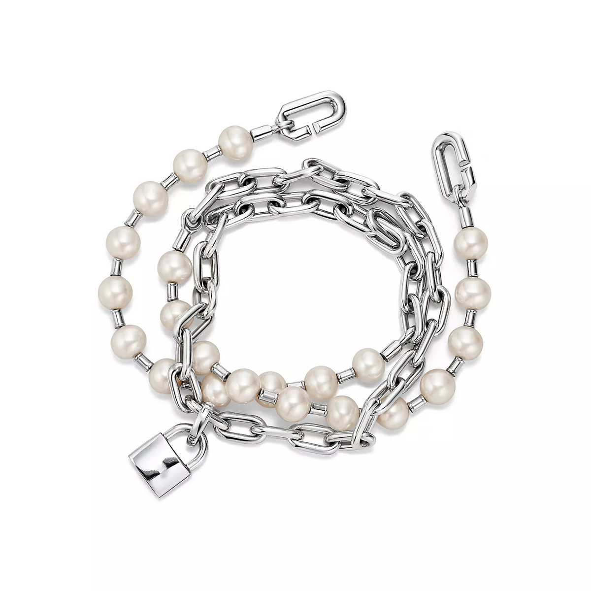 [Marins]PEARL LOCK SILVER BRACELET