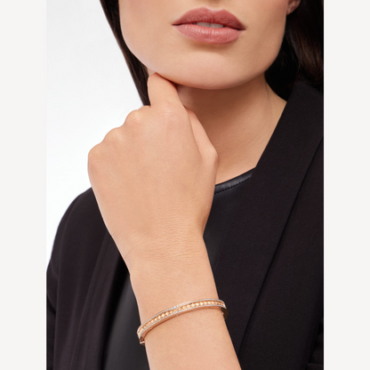 [Marins]ZERO 1 SPIRAL AND PAVED DIAMOND PINK GOLD BRACELET