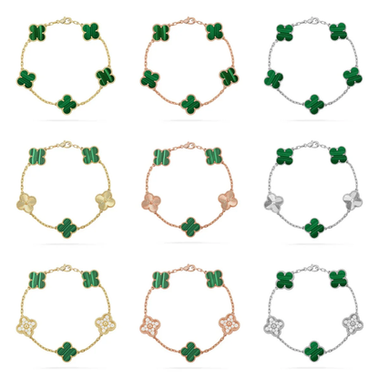 [Marins] CLOVER 5 MOTIF MALACHITE BRACELET COLLECTION