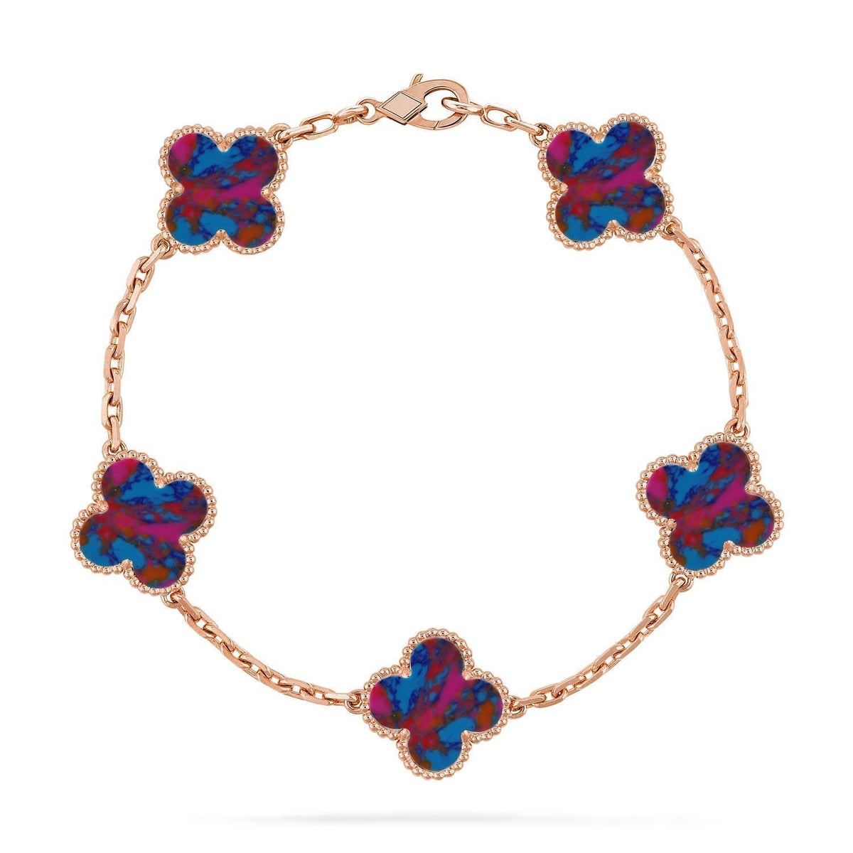 [Marins]CLOVER 5 MOTIF COLOR GEMSTONES BRACELET COLLECTION