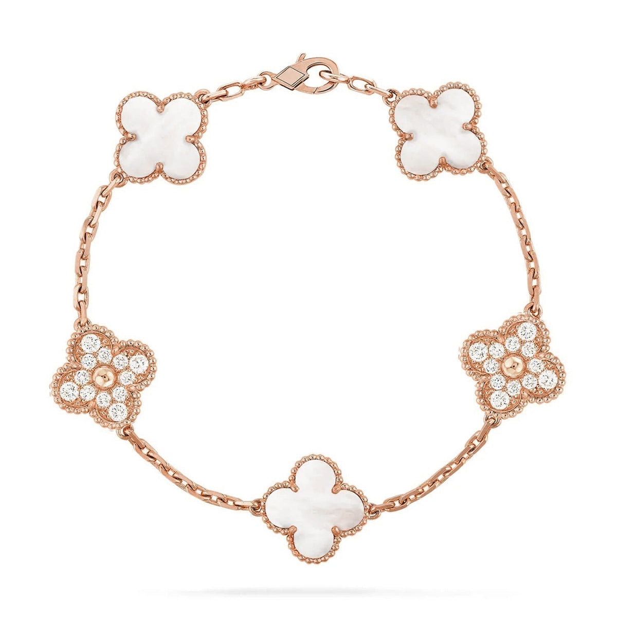 [Marins]CLOVER WHITE PEARL MOP 5 MOTIF BRACELET COLLECTION