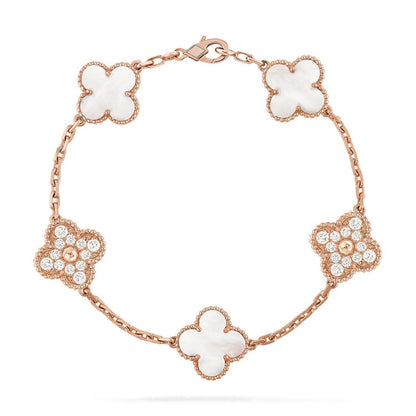 [Marins]CLOVER WHITE PEARL MOP 5 MOTIF BRACELET COLLECTION