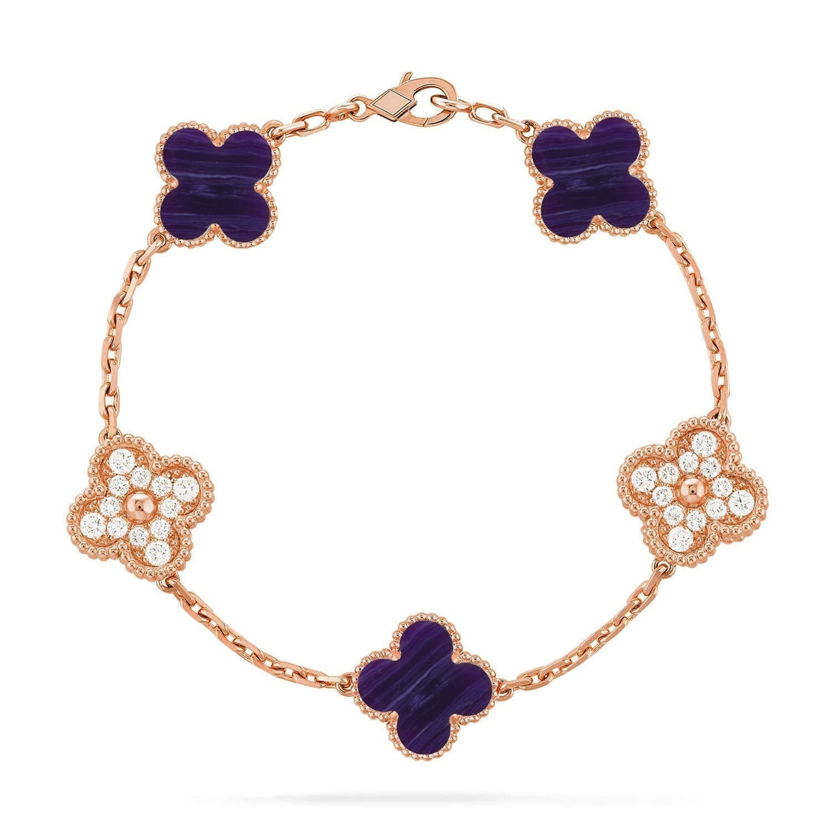 [Marins]CLOVER 5 MOTIF PURPLE STRIPES BRACELET COLLECTION