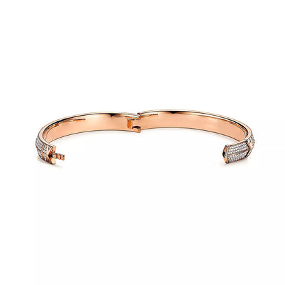 [Marins]ATLAS X PINK GOLD DIAMOND PAVED BRACELET