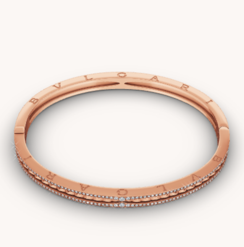 [Marins]ZERO 1 SPIRAL AND PAVED DIAMOND PINK GOLD BRACELET