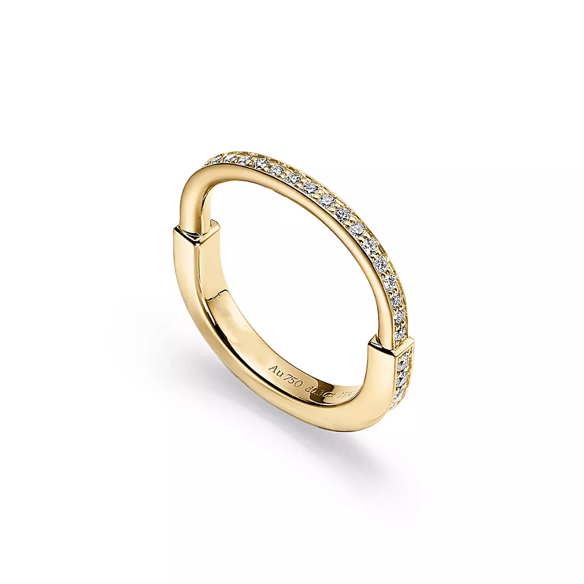 [Marins]LOCK RING GOLD DIAMOND PAVED
