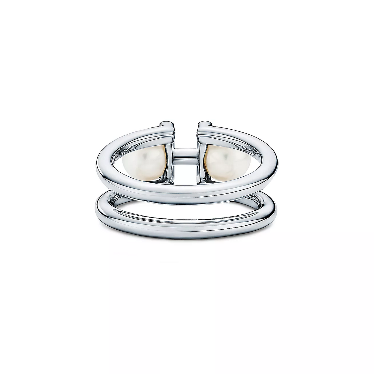 [Marins]DOUBLE PEARL SILVER RING
