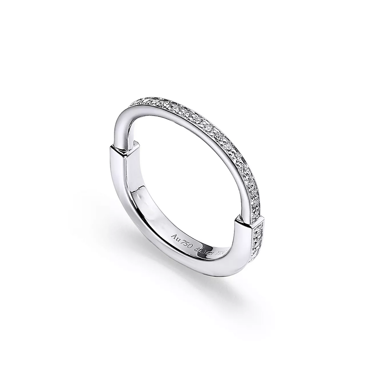 [Marins]LOCK RING SILVER DIAMOND PAVED