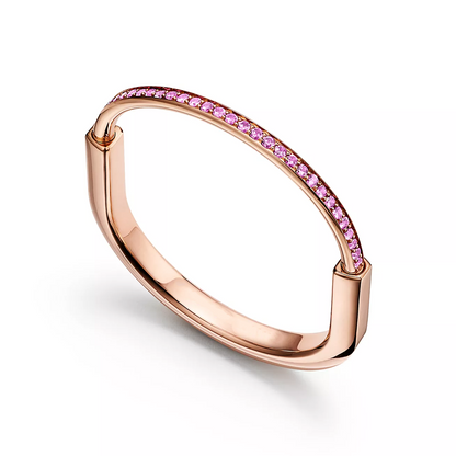 [Marins]LOCK BRACELET ROSE DIAMOND PINK GOLD