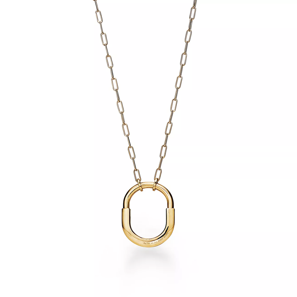 [Marins]LOCK NECKLACE MEDIUM PENDANT GOLD PAVED DIAMONDS