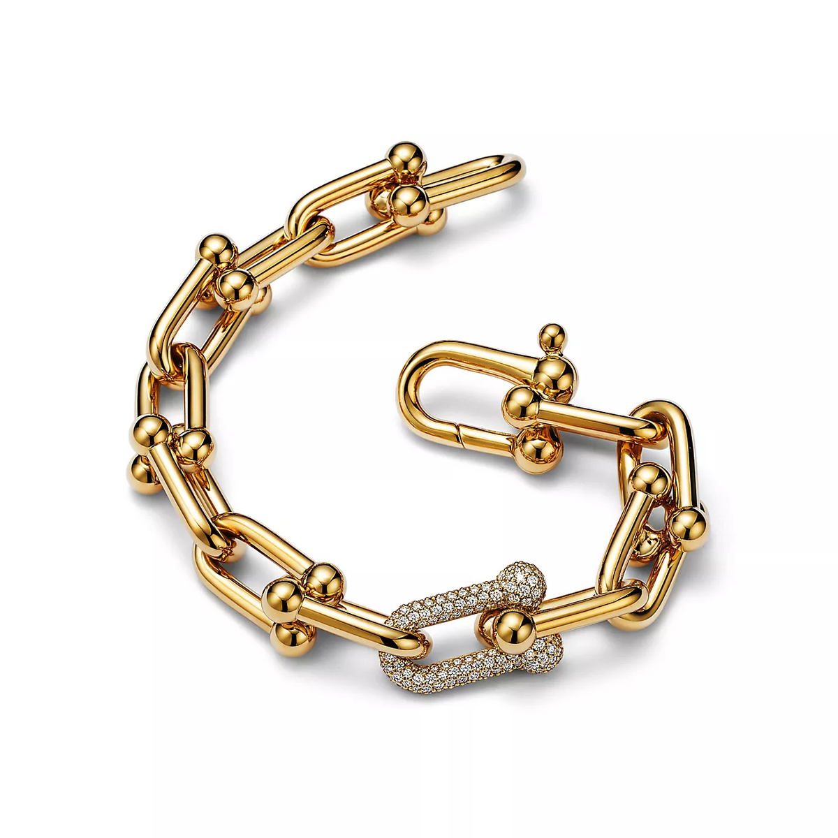 [Marins]HARDWEAR LARGE LINK GOLD DIAMOND BRACELET