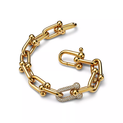 [Marins]HARDWEAR LARGE LINK GOLD DIAMOND BRACELET