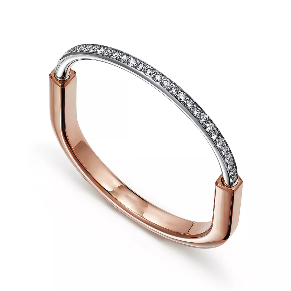 [Marins]LOCK BRACELET ROSE AND WHITE GOLD DIAMOND