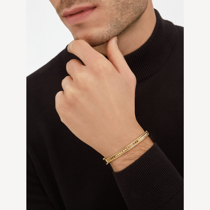 [Marins]ZERO 1 SPIRAL AND PAVED DIAMOND GOLD BRACELET