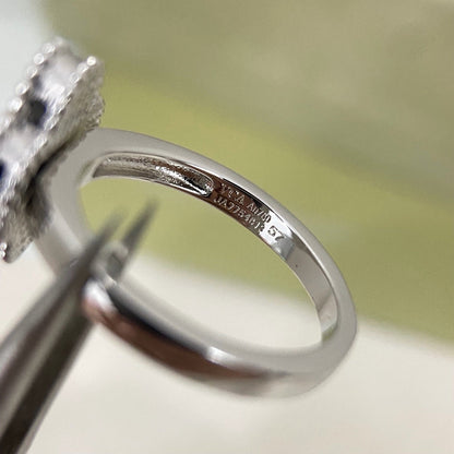 [Marins]NEW ROSE QUARTZ FOUR-LEAF CLOVER RING