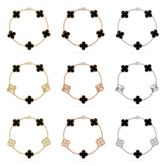 [Marins] CLOVER 5 MOTIF ONYXS BRACELET COLLECTION
