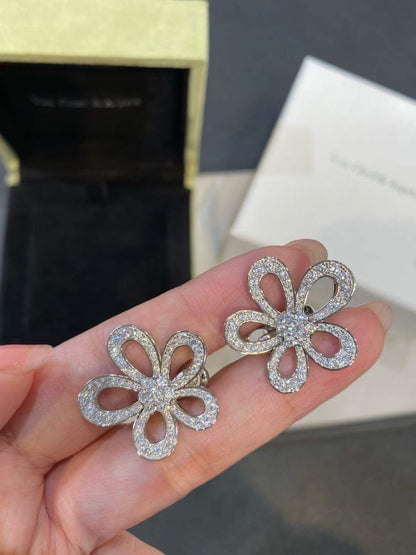 [Marins]FLOWERLACE EARRINGS FULL DIAMONDS
