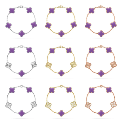 [Marins]CLOVER 5 MOTIF LIGHT PURPLE BRACELET COLLECTION