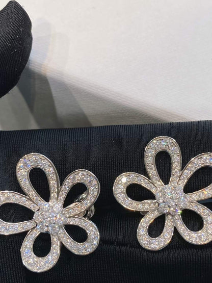 [Marins]FLOWERLACE EARRINGS FULL DIAMONDS