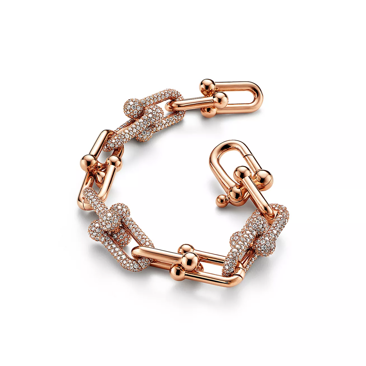 [Marins]HARDWEAR LARGE LINK PINK GOLD PAVED DIAMOND BRACELET