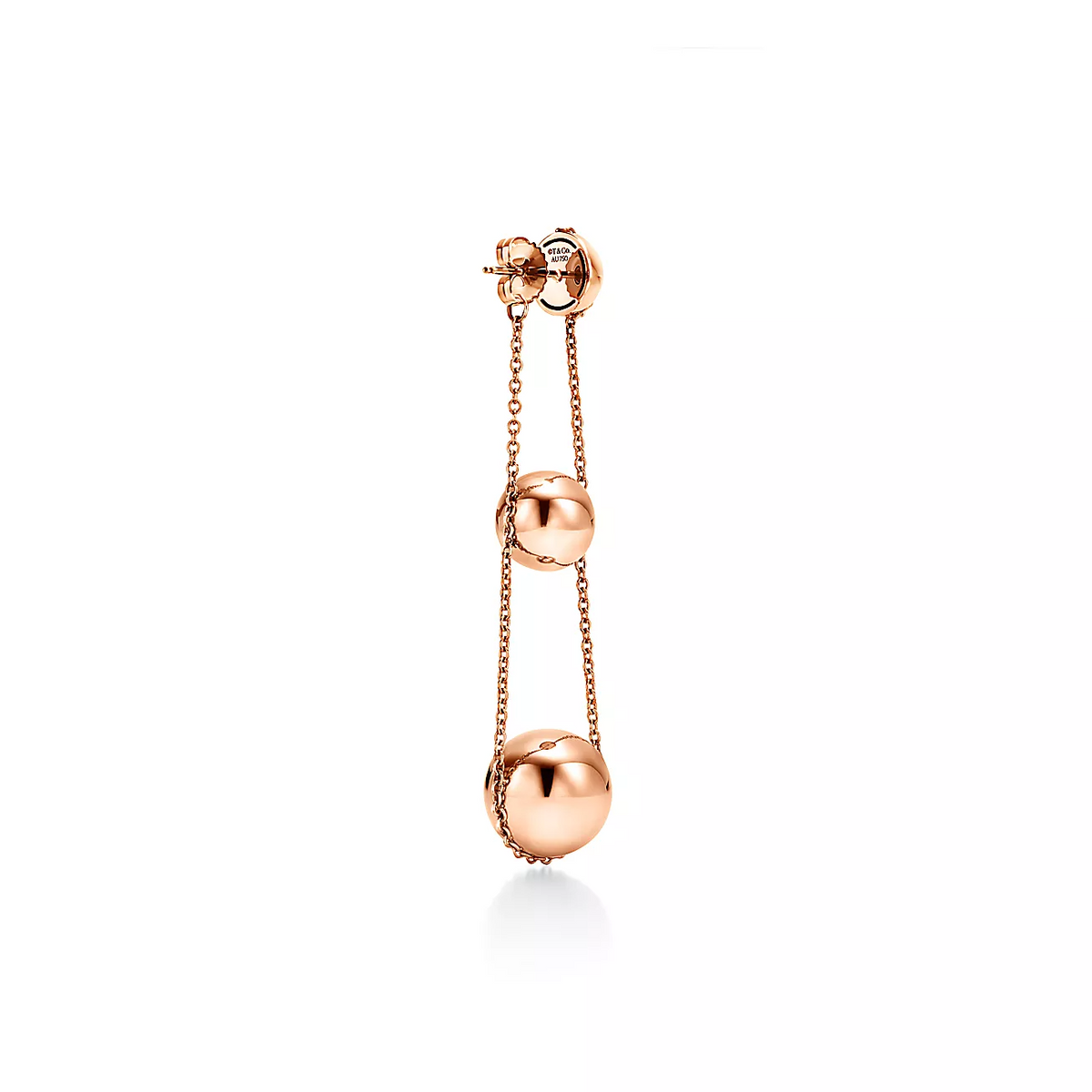 [Marins]TRIPLE DROP PINK GOLD EARRINGS
