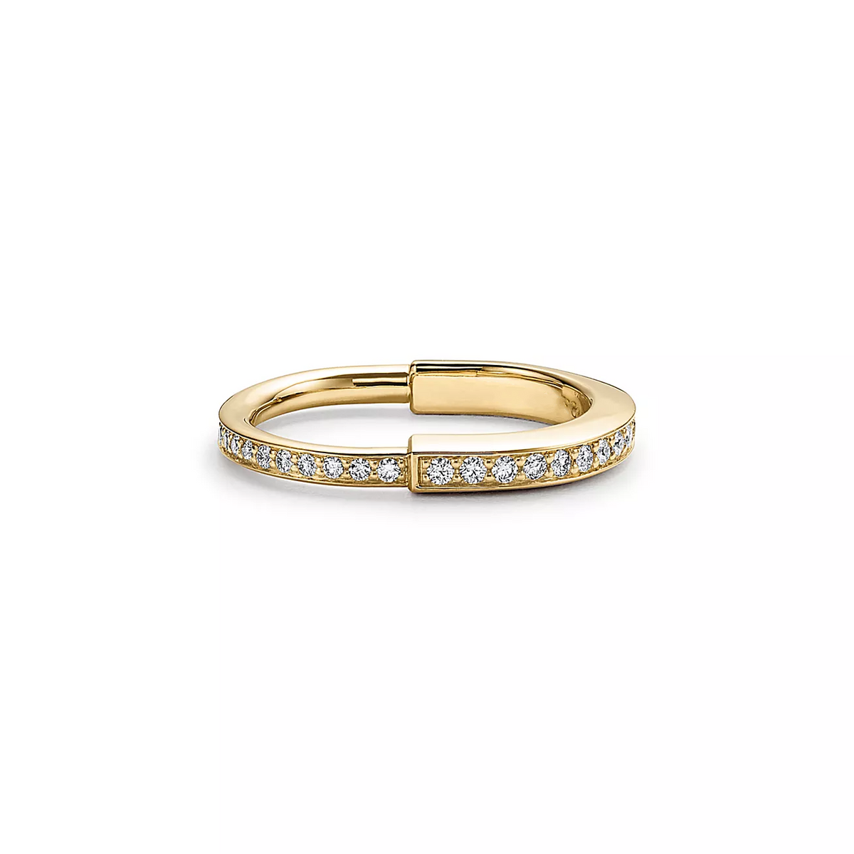 [Marins]LOCK RING GOLD DIAMOND PAVED