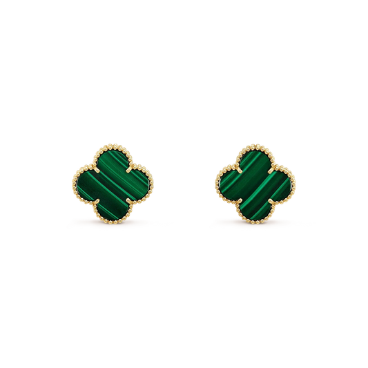 [Marins]CLOVER MINI 9.5MM MALACHITE  EARRINGS