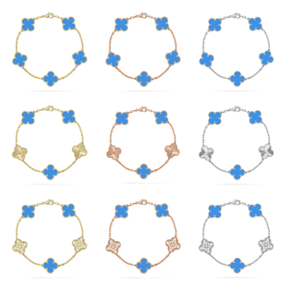 [Marins] CLOVER 5 MOTIF BLUE AGATE BRACELET COLLECTION