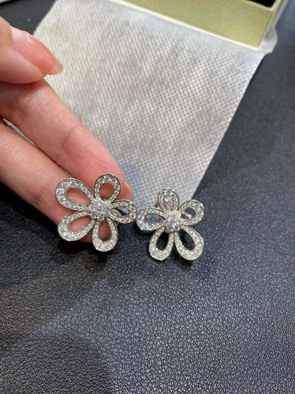 [Marins]FLOWERLACE EARRINGS FULL DIAMONDS