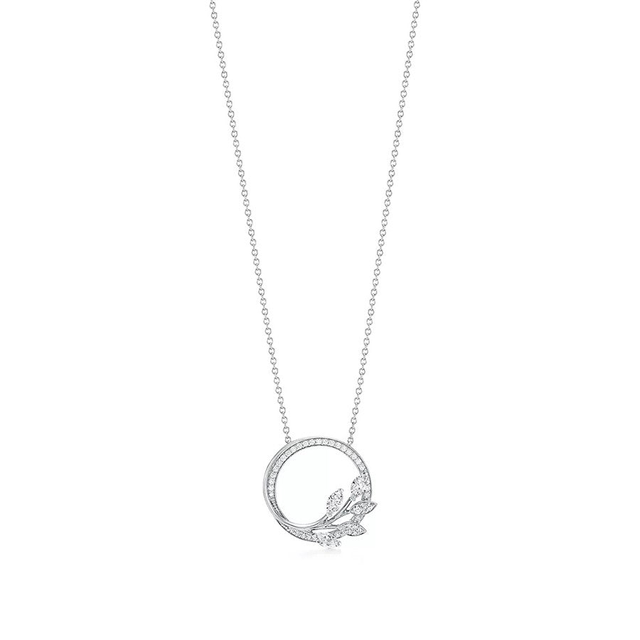 [Marins]DIAMOND VINE CIRCLE PENDANT PLATINUM NECKLACE