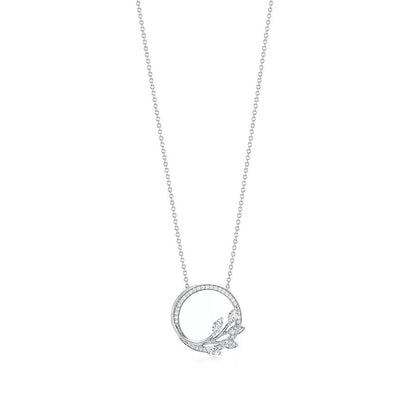 [Marins]DIAMOND VINE CIRCLE PENDANT PLATINUM NECKLACE
