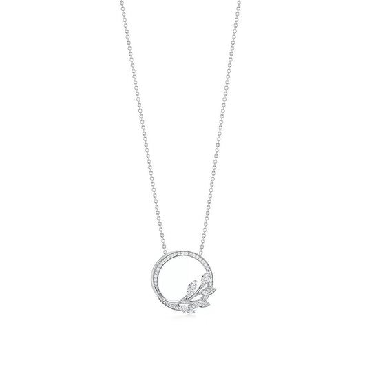 [Marins]DIAMOND VINE CIRCLE PENDANT PLATINUM NECKLACE