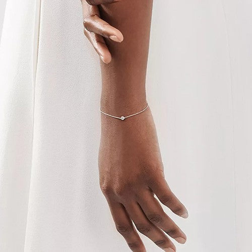 [Marins]DIAMOND STERLING SILVER AQUAMARINE BUBBLE BRACELET
