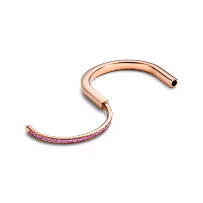 [Marins]LOCK BRACELET ROSE DIAMOND PINK GOLD