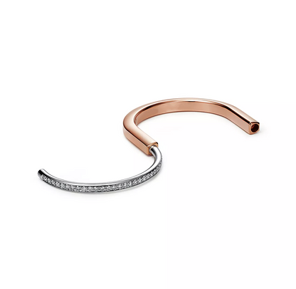 [Marins]LOCK BRACELET ROSE AND WHITE GOLD DIAMOND