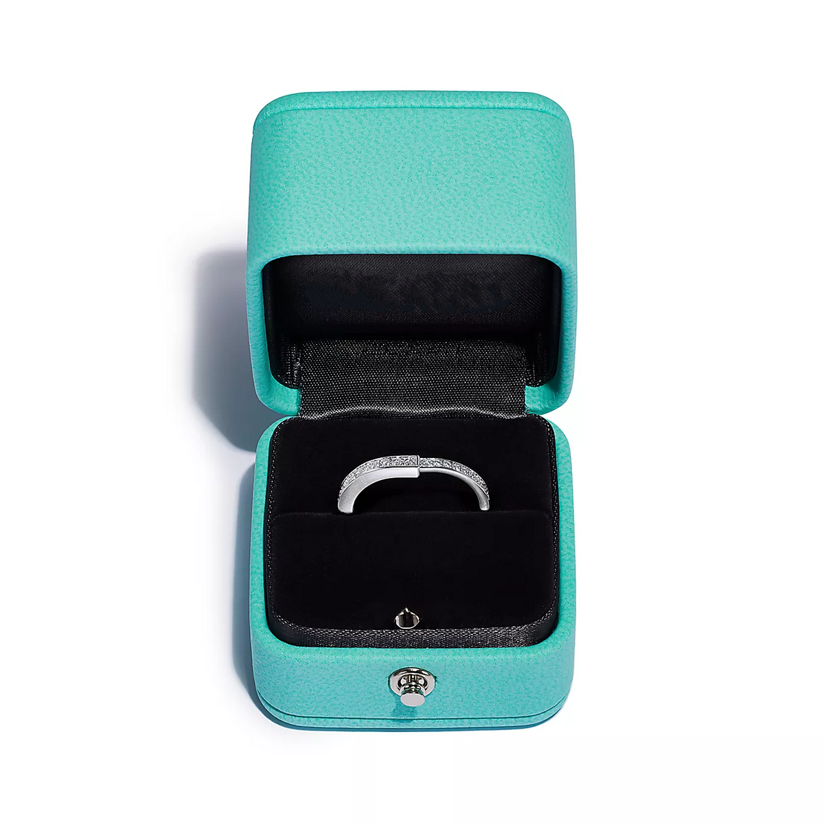 [Marins]LOCK RING SILVER DIAMOND PAVED