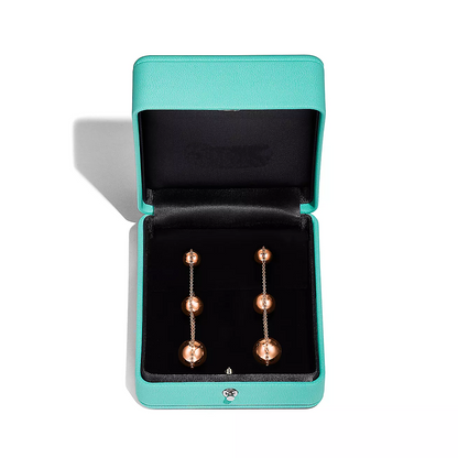 [Marins]TRIPLE DROP PINK GOLD EARRINGS