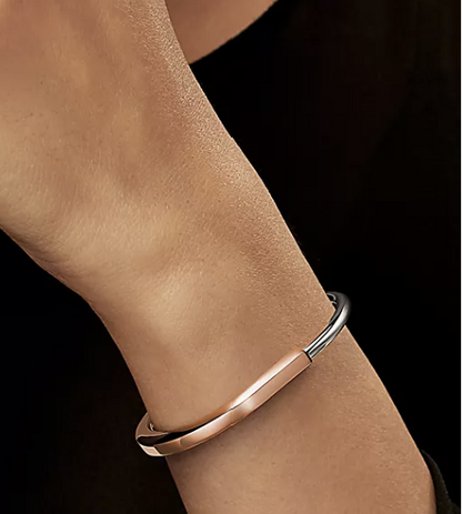 [Marins]LOCK BRACELET ROSE AND WHITE GOLD