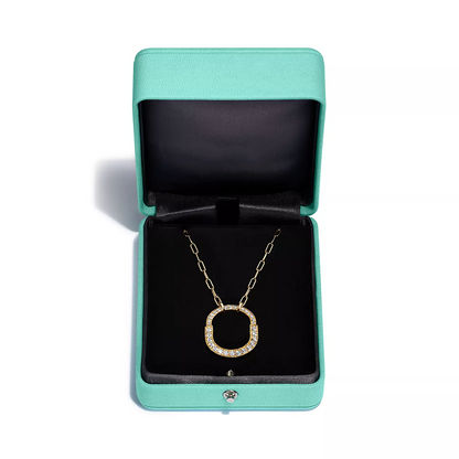 [Marins]LOCK NECKLACE MEDIUM PENDANT GOLD PAVED DIAMONDS