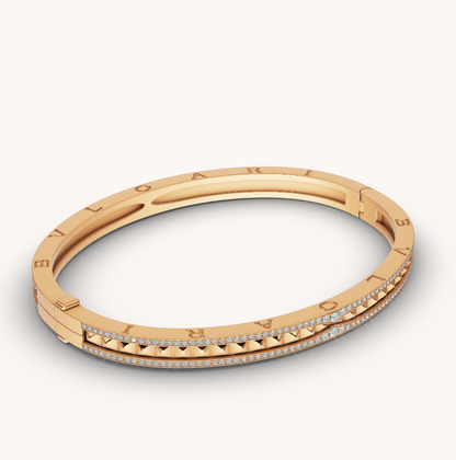 [Marins]ZERO 1 SPIRAL AND PAVED DIAMOND GOLD BRACELET