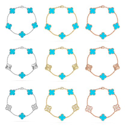 [Marins] CLOVER 5 MOTIF TURQUOISE BRACELET COLLECTION